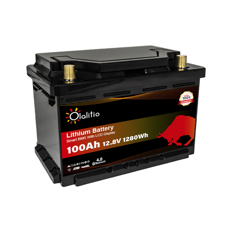 Bateria Litio 100Ah 12V LiFePO4-LCD-BMS-Olalitio