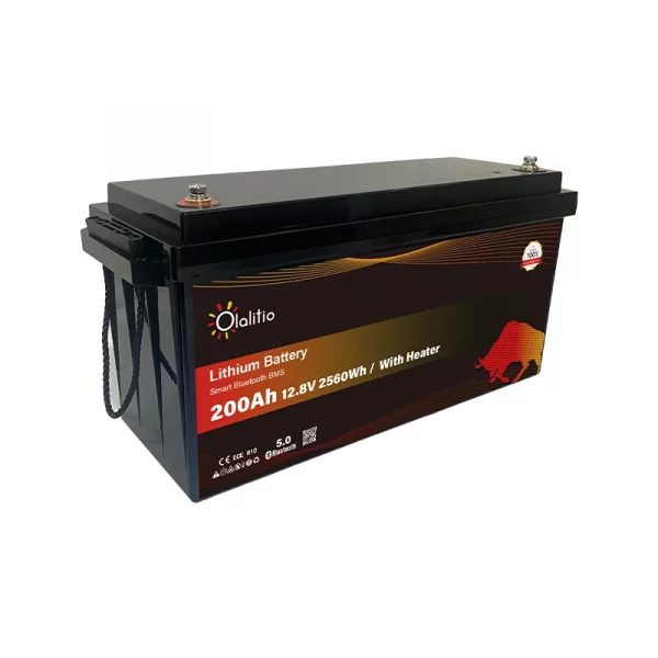 Batería de litio 200Ah 12.8V LiFePO4 PRO-Bluetooth-BMS-OLALITIO-2