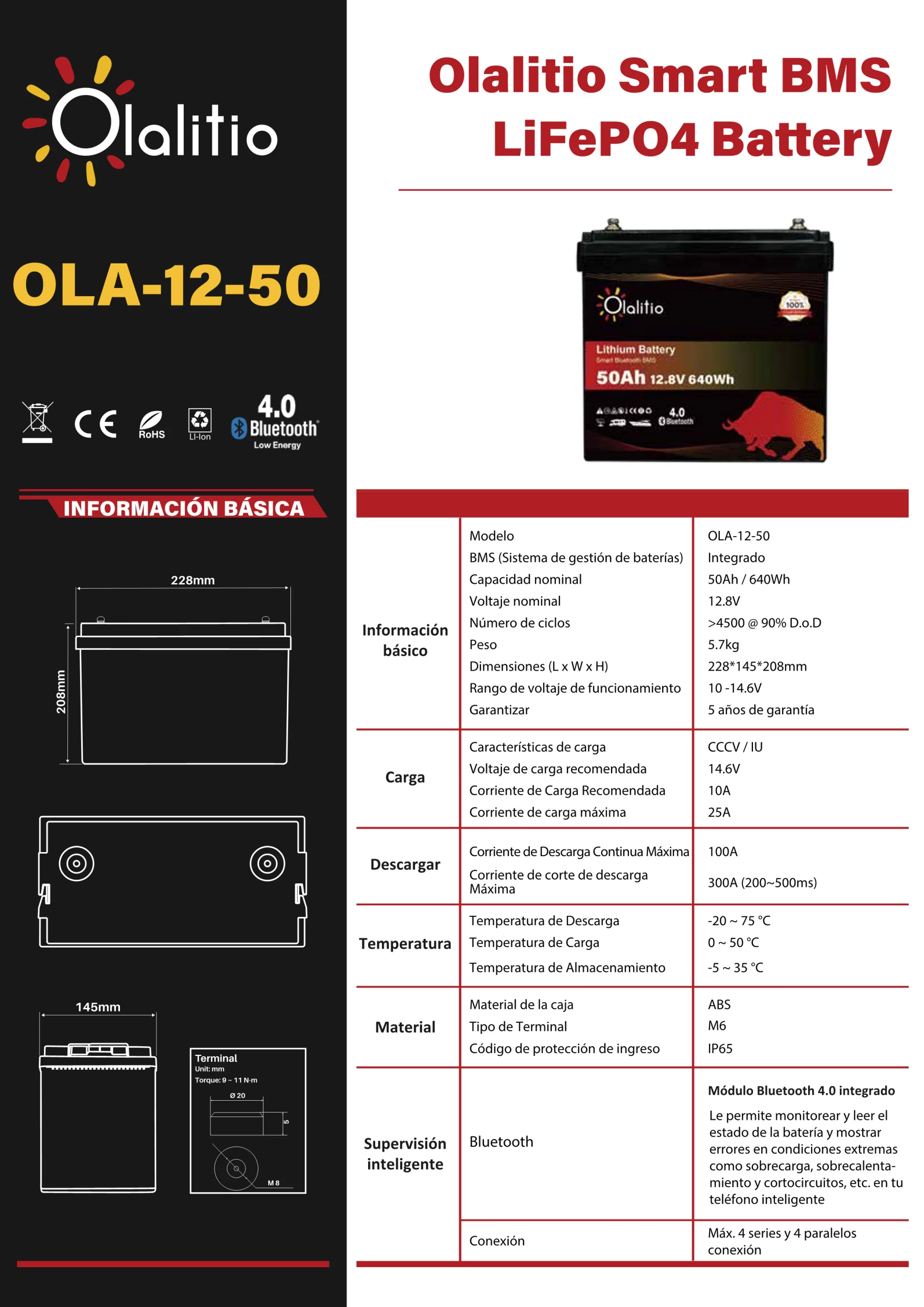 OLA-12-50-Hoja de datos- Olalitio-Lihtium-Battery-12V50Ah-ES_1