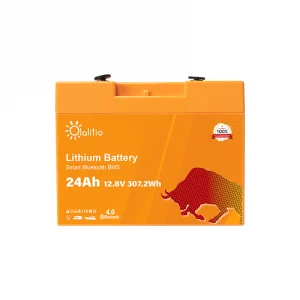 Batería de litio OLALITIO LiFePO4 12.8V 24Ah Smart BMS con Bluetooth-1