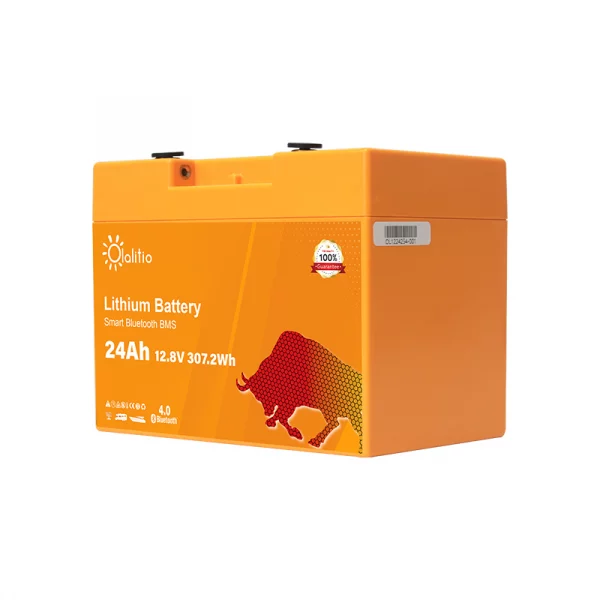 Batería de litio OLALITIO LiFePO4 12.8V 24Ah Smart BMS con Bluetooth-2