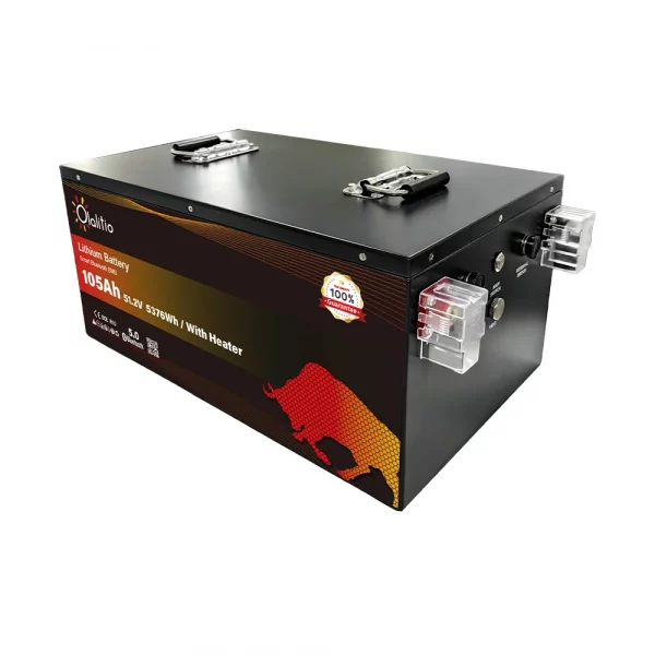 Batería de Litio 51,2V 105Ah Smart BMS con Bluetooth y láminas calefactoras para carritos de golf-2
