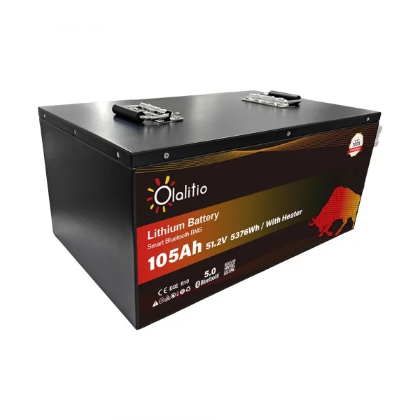 Batería de Litio 51,2V 105Ah Smart BMS con Bluetooth y láminas calefactoras para carritos de golf-3