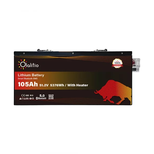 Batería de Litio 51,2V 105Ah Smart BMS con Bluetooth y láminas calefactoras para carritos de golf-4